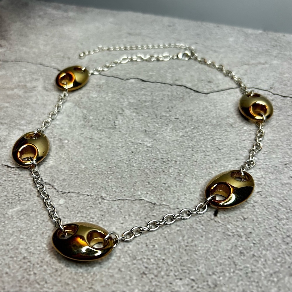 Unique Gold and Silver Tone Necklace - Picture 3 of 3